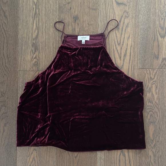 Wilfred Burgundy Velvet Velour Top - Picture 1 of 4